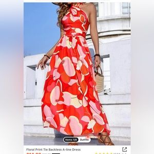 Floral print halter dress- sz small